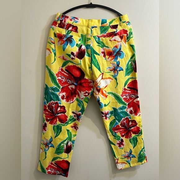 Ralph Lauren LRL Yellow Floral Print Linen - Picture 1 of 3